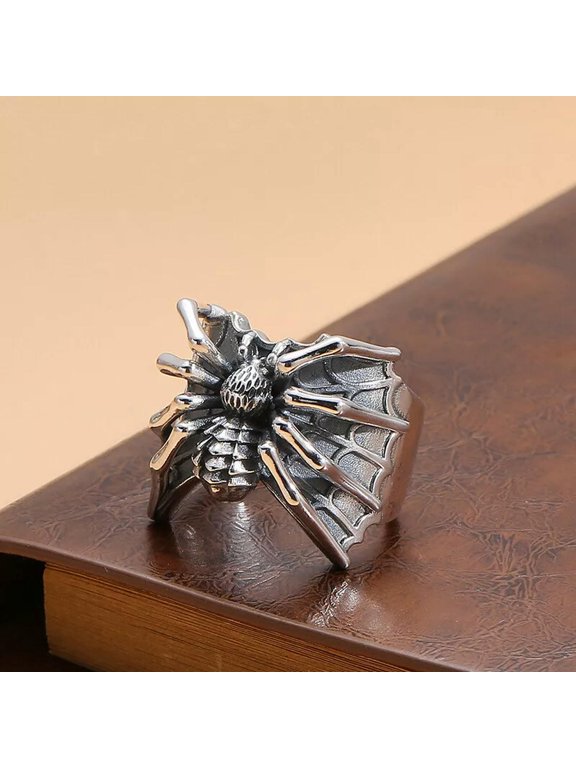 Fashion Domineering Gothic Spider Ring Antique Wide Opening Adjustable Rings WY4