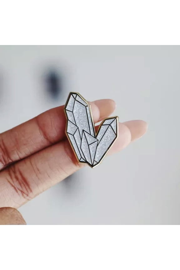 Fashion Enamel Crystal Cluster Shape Brooch Pin Collar Badge Corsage Jewelry-White