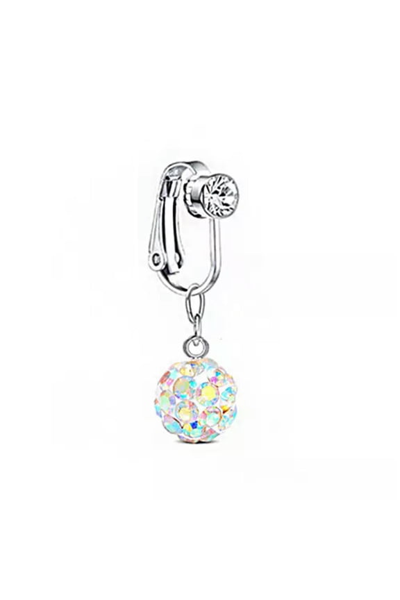 Fashion Fake Belly Button Ring Drop Dangle Body Jewelry Women Non Piercing -2