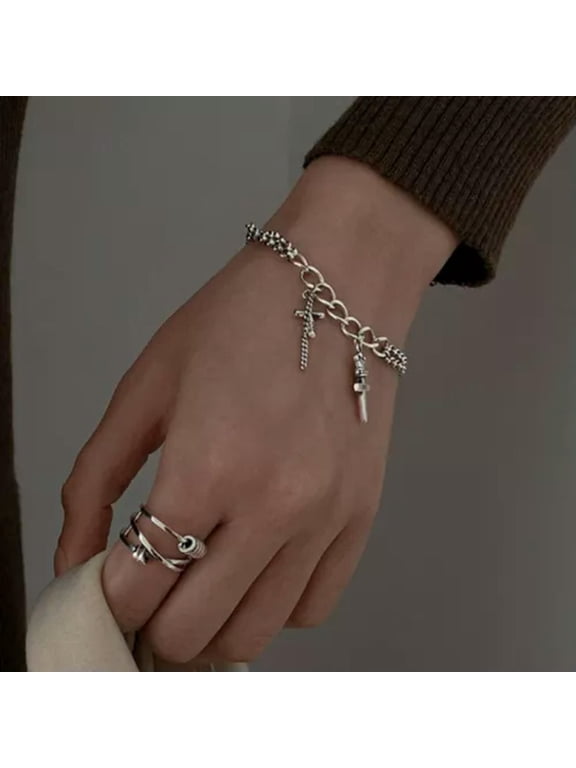 Fashion Good Luck Heart Chain Bracelet Bangle Elegant Women Wedding Jewelry Gift-30-Double Cross