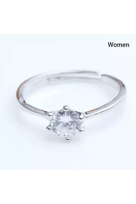 Fashion Heart Couple Rings Adjustable Open Ring Wedding Engagement Jewelry-A1