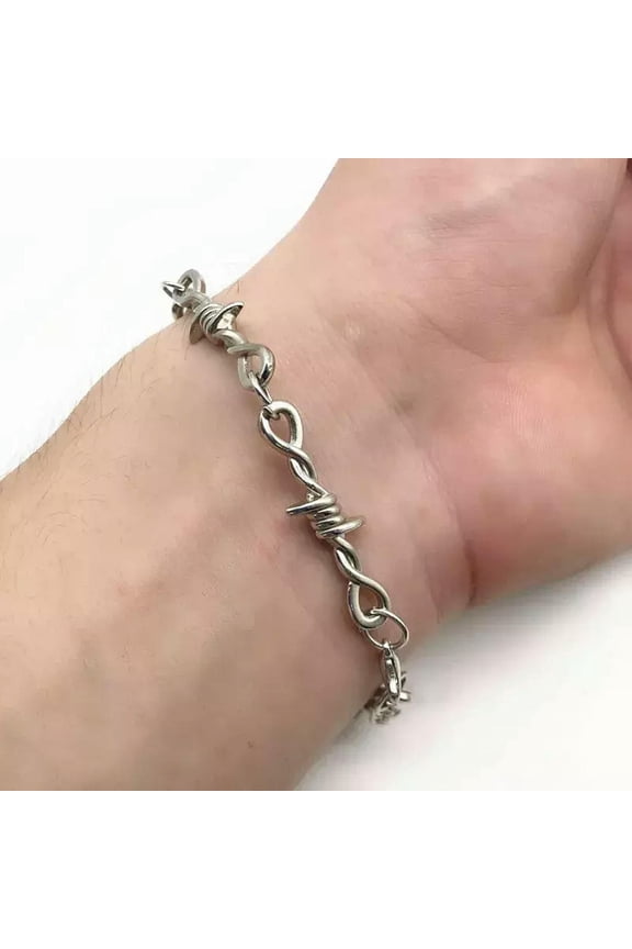 Fashion Jewelry Silver Barbed Wire Brambles Choker Bracelet 1PC