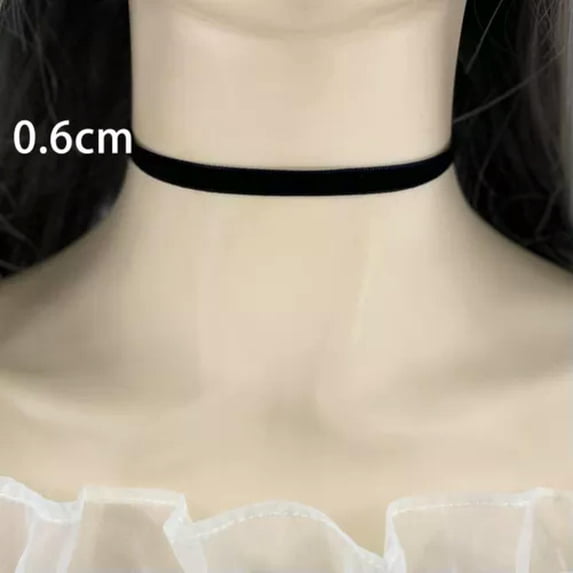 MATROOY Fashion Jewelry Women Velvet Choker Necklace Black Velvet Choker Necklaces C-Width 0.6cm
