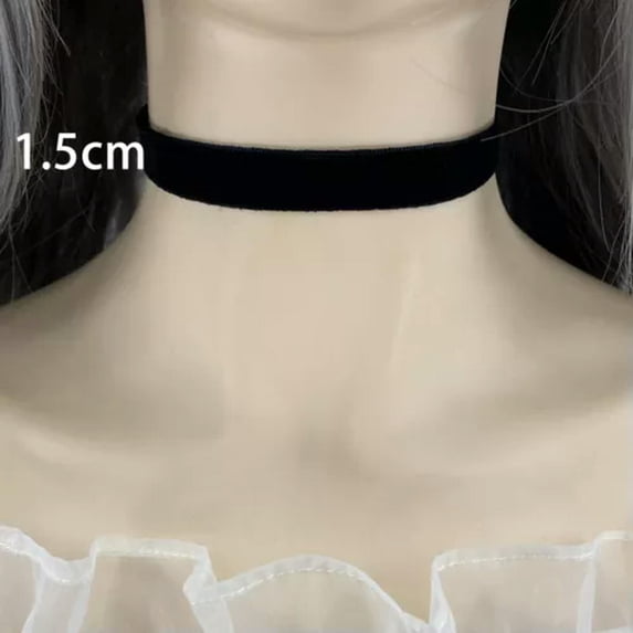 MATROOY Fashion Jewelry Women Velvet Choker Necklace Black Velvet Choker Necklaces C-Width 1.5cm