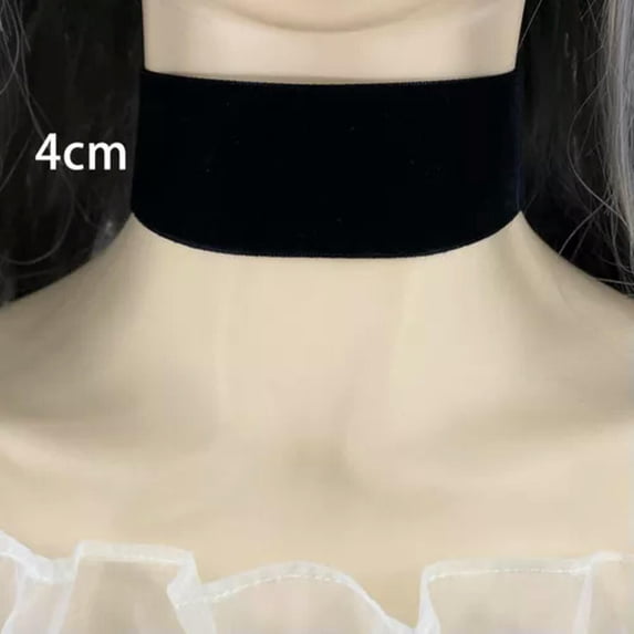 MATROOY Fashion Jewelry Women Velvet Choker Necklace Black Velvet Choker Necklaces C-Width 4cm