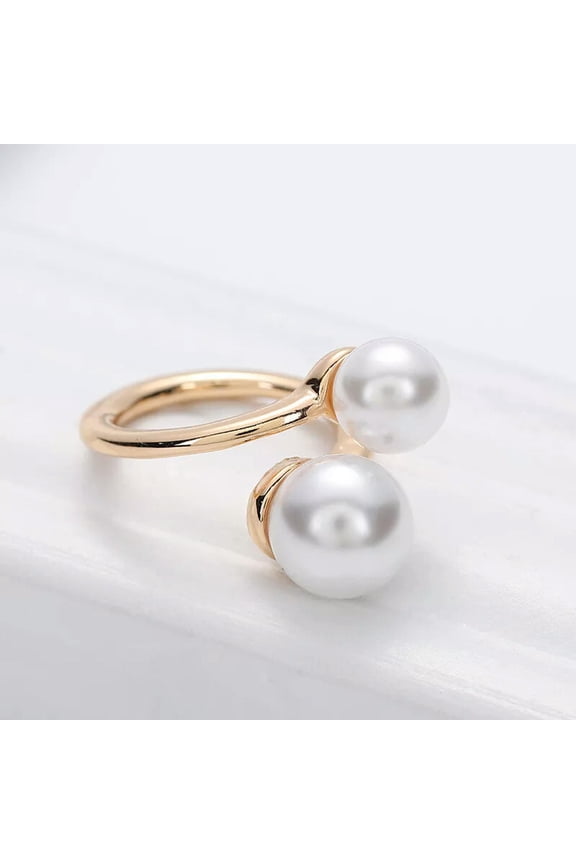 Fashion Pearl Brooches For Women Scarf Buckle Geometry Elegant Scarf Ring