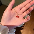 thumbnail image 1 of MATROOY Fashion Red Cherry Pendant Necklace Light Luxury Personalized Women Jewelry G_tu, 1 of 5