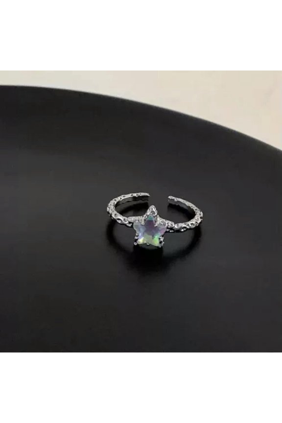 Fashion Shiny Gradual Opening Rings Delicate Vintage Star Adjustable Finger WY4-A1