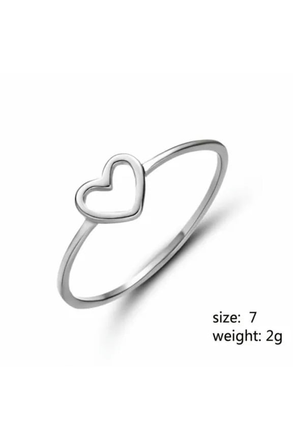 Fashion Silver Tassesl Knuckle Ring Open Zircon Rings Women Adjustable-15-Heart