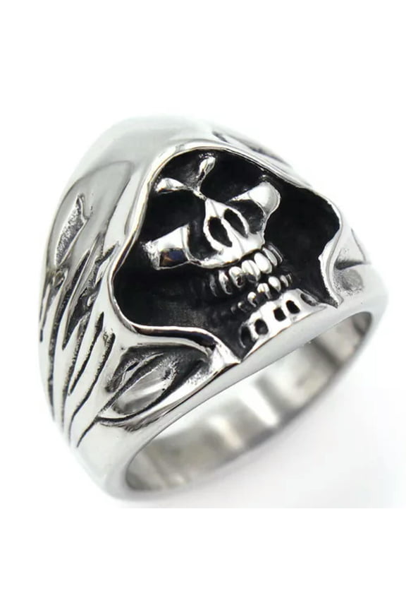 Fashion Titanium Death Ghost head ring 7-13 Ring Finger Rings Jewellery-11