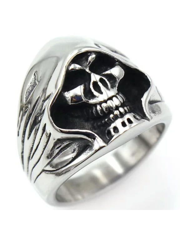 Fashion Titanium Death Ghost head ring 7-13 Ring Finger Rings Jewellery-8