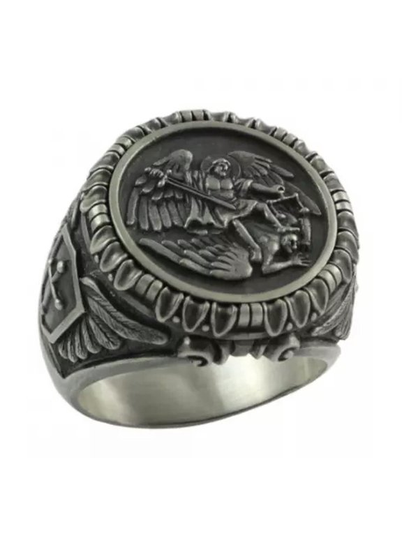 Fashion Titanium Holy Archangel Mike ring 7-13 Ring Finger Rings Jewellery-12