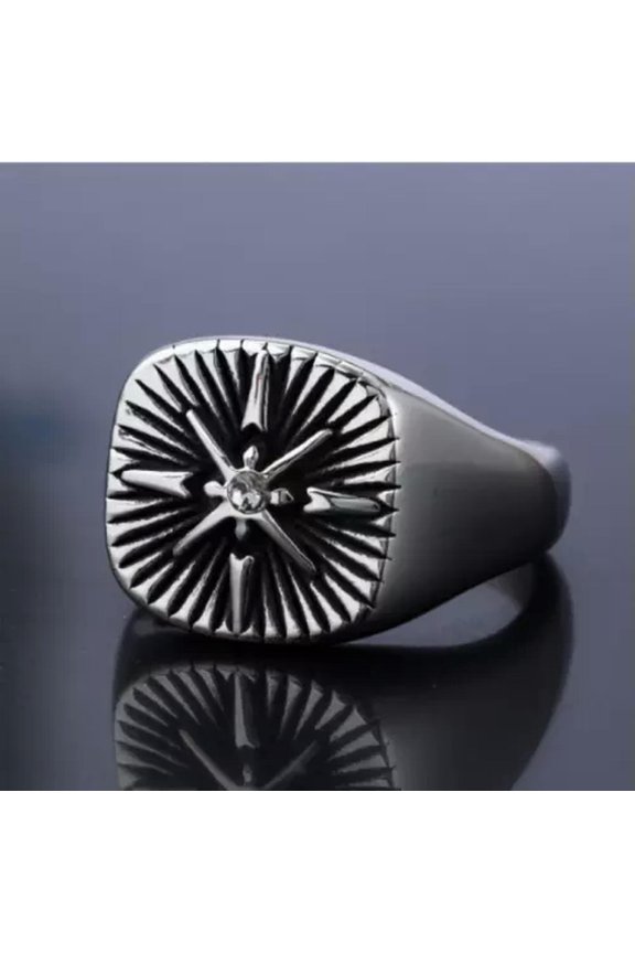 Fashion Titanium Navigator's Compass Ring 7-13 Ring Finger Rings Jewellery-8
