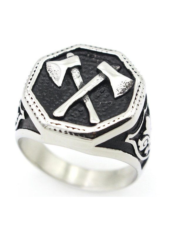 Fashion Titanium Steel Double axe ring 7-15 Ring Finger Rings Jewellery-8