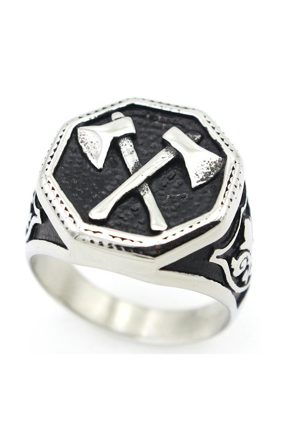 Fashion Titanium Steel Double axe ring 7-15 Ring Finger Rings Jewellery-8