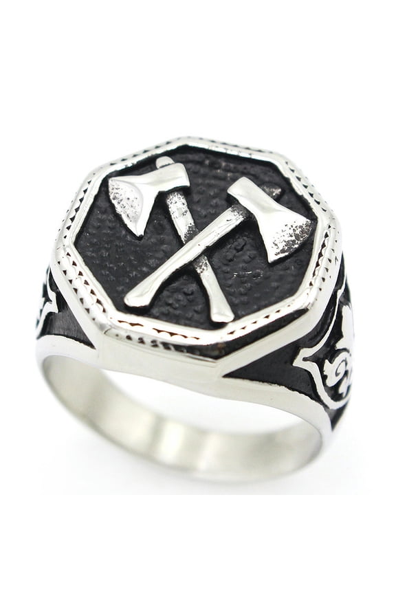 Fashion Titanium Steel Double axe ring 7-15 Ring Finger Rings Jewellery-9