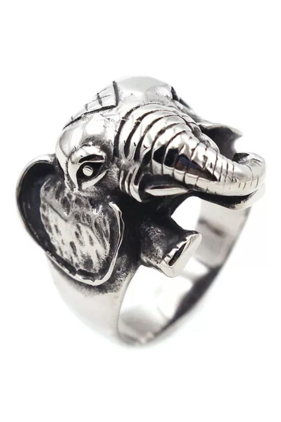 Fashion Titanium Steel Elephant head ring 7-13 Ring Finger Rings Jeweller-8