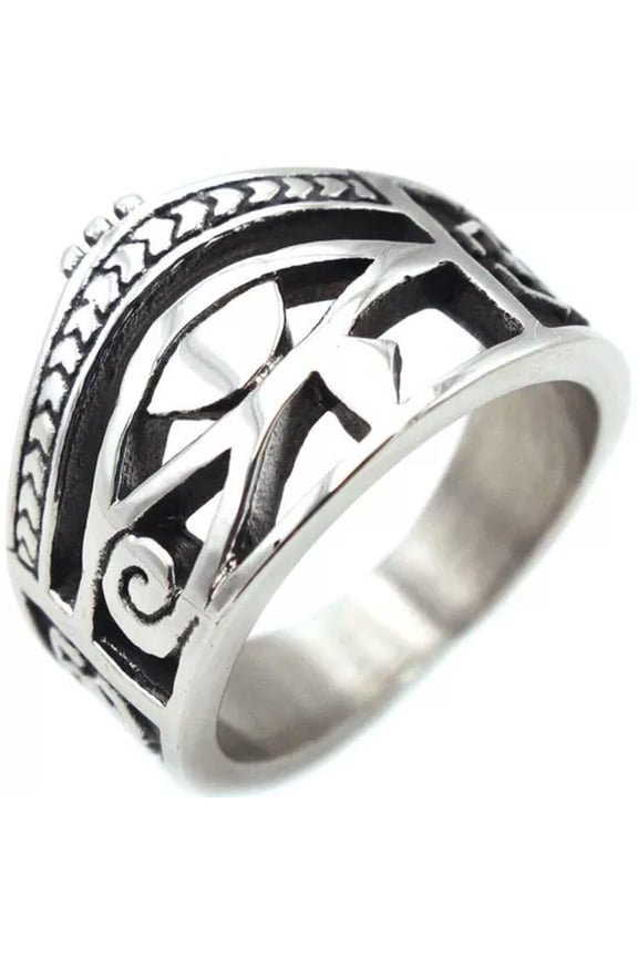 Fashion Titanium Steel Eye of Horus ring 7-15 Ring Finger Rings Jewellery-14