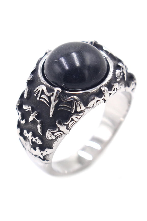 Fashion Titanium Steel Flying pigeon Gem ring 7-13 Ring Finger Rings Jewellery-black-11