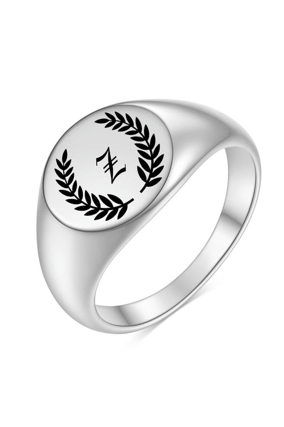 Fashion Titanium Steel Initial Alphabet Letter A-Z Ring Finger Rings Jewellery-Z-6