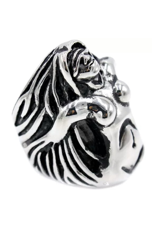 Fashion Titanium Steel Silver angel ring 7-13 Ring Finger Rings Jeweller-11