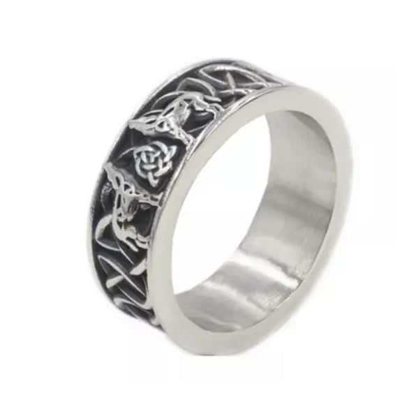 MATROOY Fashion Titanium Viking Wolf ring 7-16 Ring Finger Rings Jewellery-16