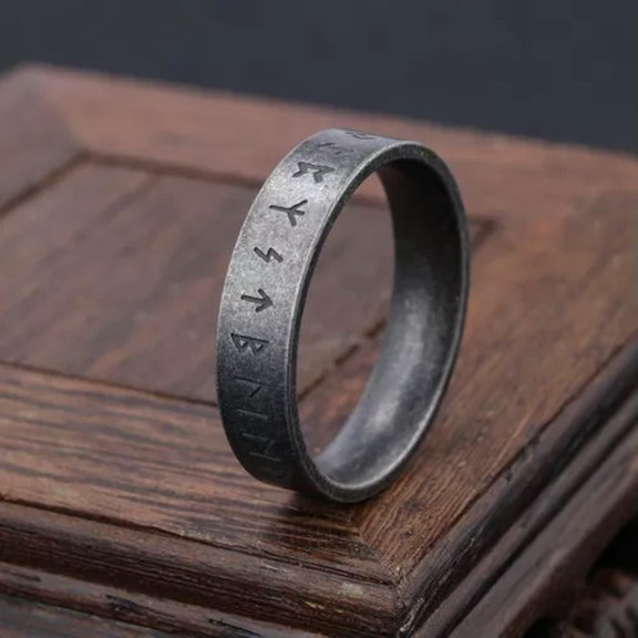MATROOY Fashion Titanium Viking rune ring 7-15 Ring Finger Rings Jewellery-13