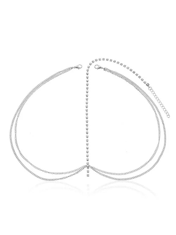 Fashion Women Lady Jewelry Gold Silver Color Tassel Multilayer Boho Head Chain H-Silver