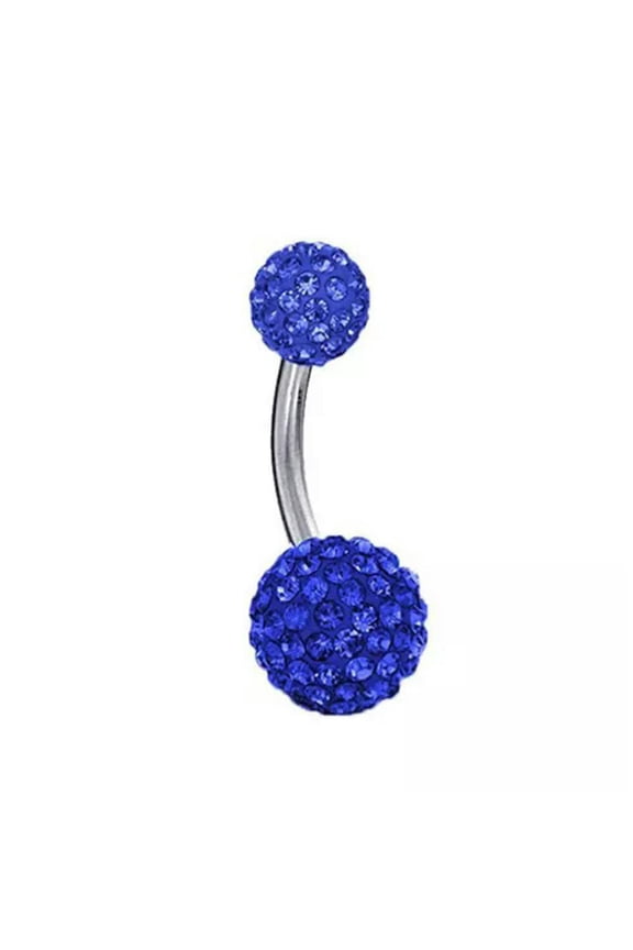 Faux Body Piercing Jewelry Navel Clip on Belly Button Rings Fake Belly Piercing--blue