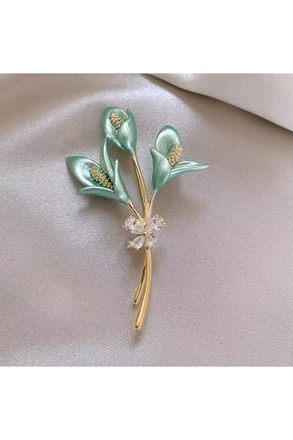 Flower Brooch Lapel Pin Rhinestone JewelryFor Women Broche Clothes Accessor
