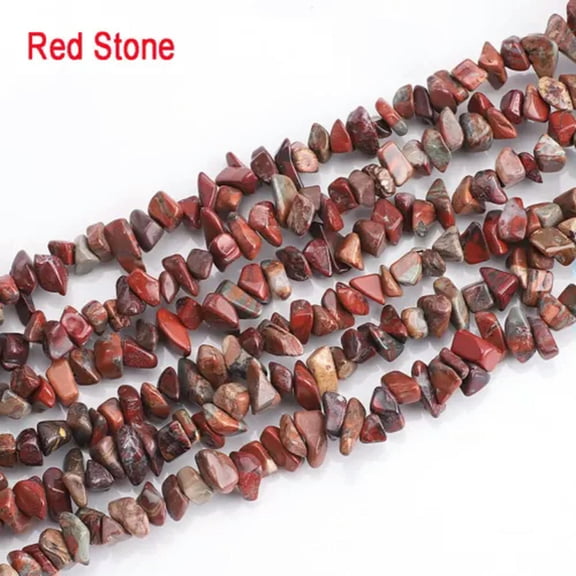 MATROOY Freeform Natural Gemstone Chips Beads For Jewelry Making 34" Bulk 5-8mm-Red Stone