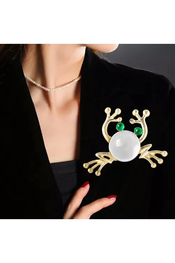 Frog Clear Green Lucite Belly Toad Costume Brooch Pin Jewelry