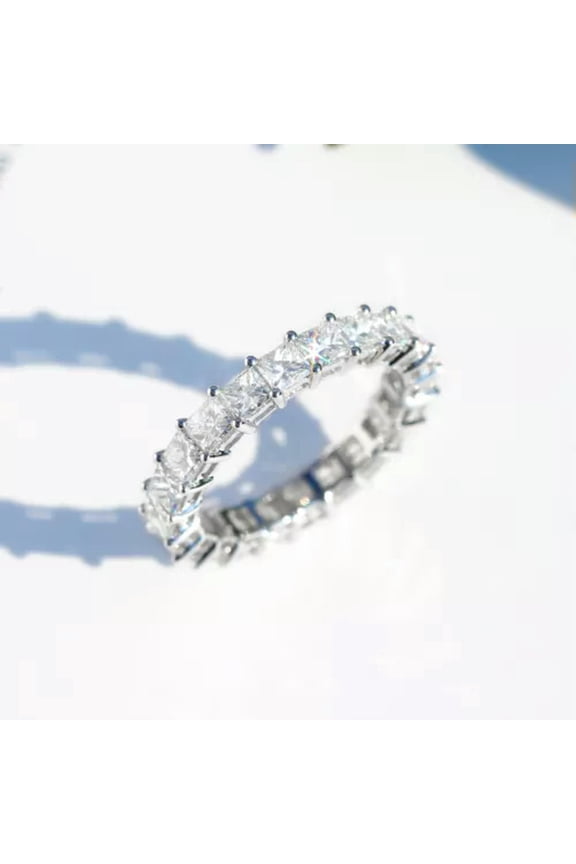 Full Cubic Zirconia 925 Sterling Silver Round Rings Women Fashion Silver Rings-6