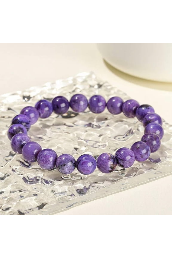 Genuine Charoite Crystal Balance Round 8MM Bead Healing Protection Bracelet Gift