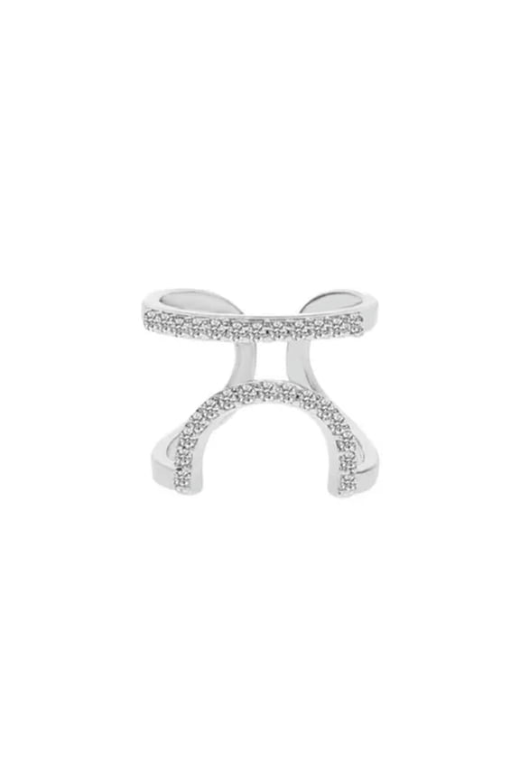 Geometric Open Adjustable Nail Ring Korean Fashion Rhinestones Fingertip Rings-A2