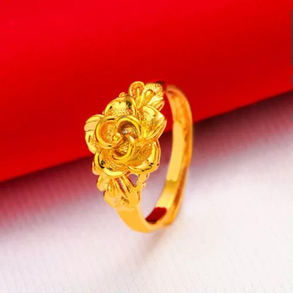 MATROOY Gold Plated Lucky Ring Opening Adjustable Simple Fashion All-match Transfer R-A11