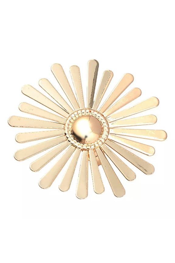 Gold Sunflower Rings For Women Big Adjustable Flower Rings Holiday Party Jewelry