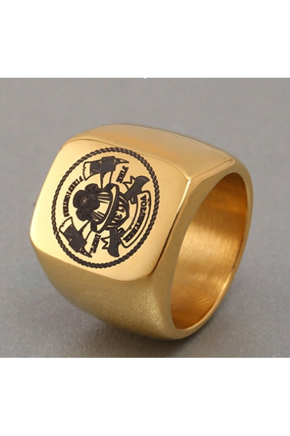 Gold USA Military Ring United States Marine Corps Us Army Men Signet Stainless-FIRE FIGHTERS-11