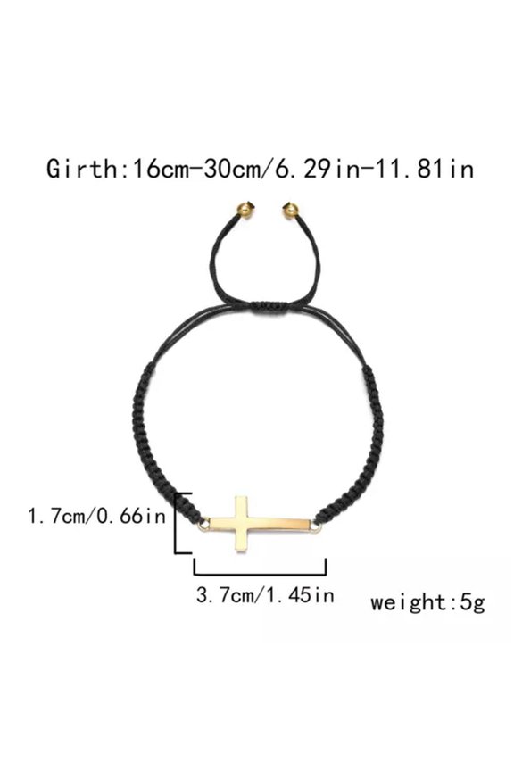 Good Luck Cross Handmade Braided Protect Bracelet Adjustable Jewelry Women Men-#4