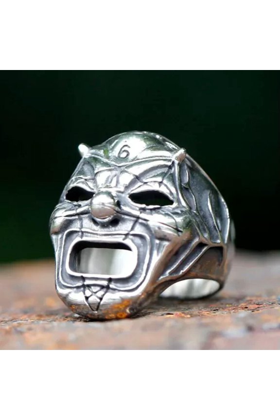 Gothic Cross Guitar Musical Skull Ring Stainless Steel Rock Soul Biker Punk Ring-NO 1-7