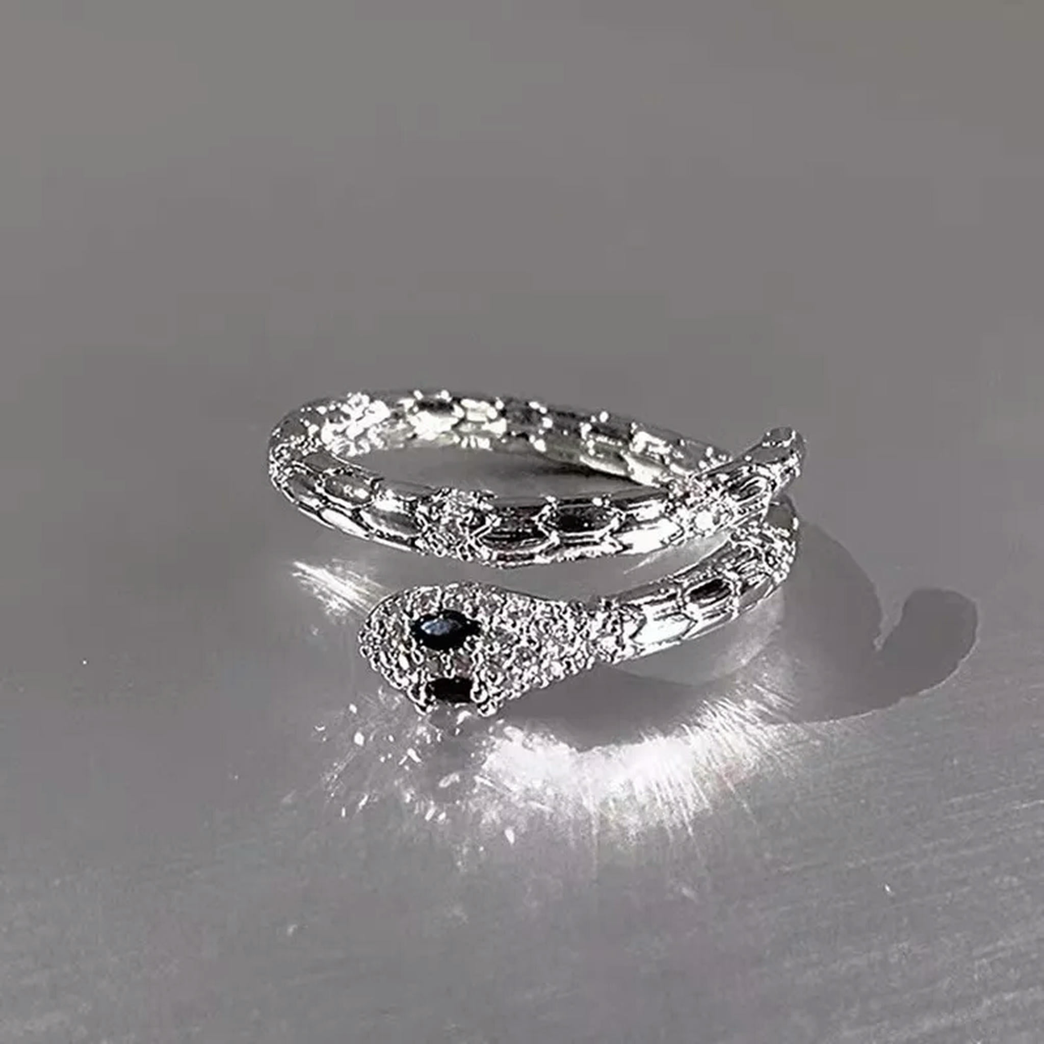 MATROOY Gothic Open Snake Ring Adjustable Animal Rings For Men Women ...