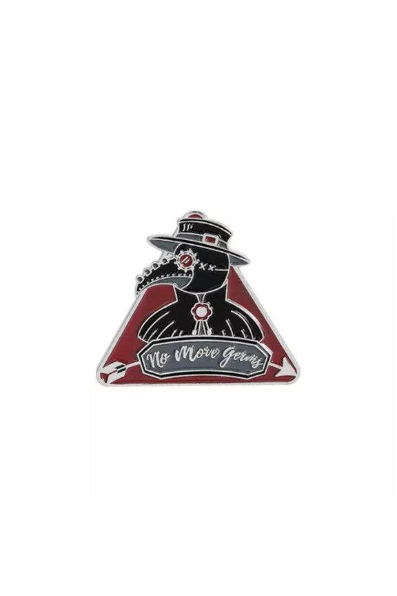 Gothic Punk Brooch Pink Skull Halloween Backpack Badge Lapel Pins Flower Jewelry-Punk Crow-2