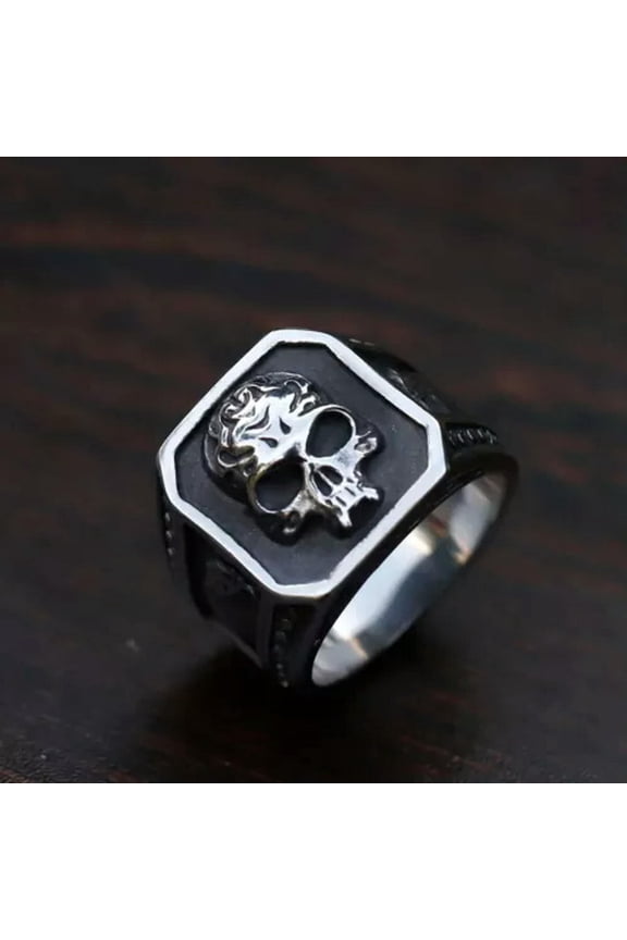 Gothic Vampire Skull Stainless Steel Men's Skeleton Jewelry Biker Punk Ring Gi-8