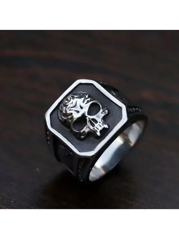 Gothic Vampire Skull Stainless Steel Men's Skeleton Jewelry Biker Punk Ring Gi-9