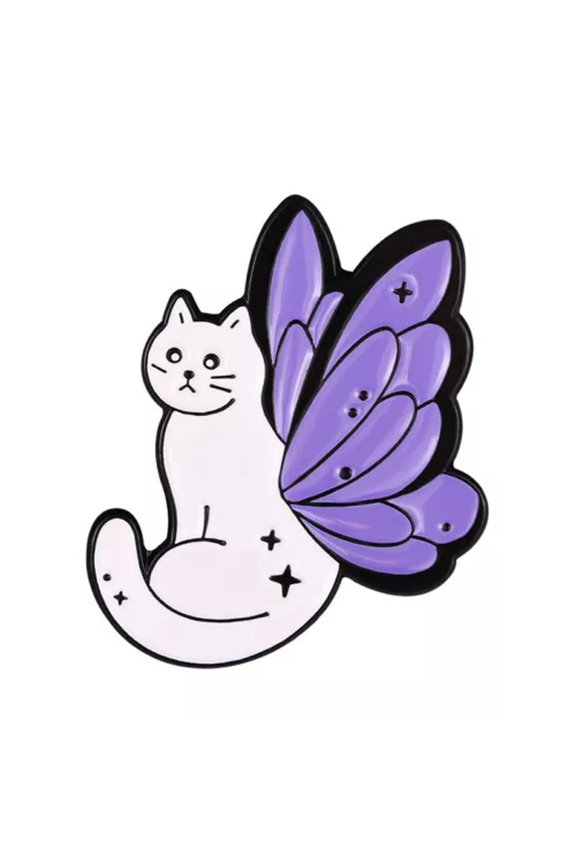 Halloween Punk Gothic Style Enamel Pin Lapel Collar Corsage Brooch Jewelry Gift.-Witch Reading Cat-2