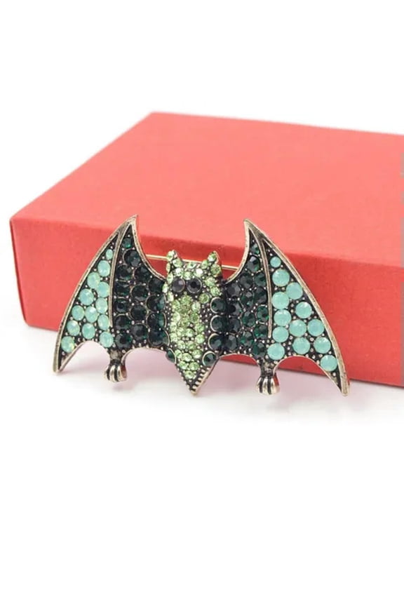 Halloween Rhinestone Bat Brooches For Women Fashion Animal Pins Accessories Gift
