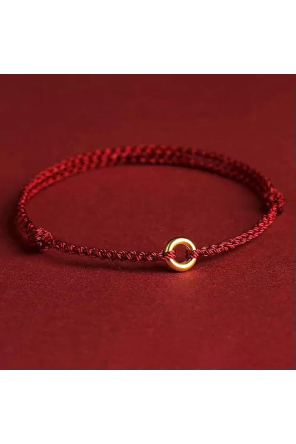 Hand Braided Circular Ring Adjustable Lucky Bracelet Blessing Bangles Anklet WY4-A1