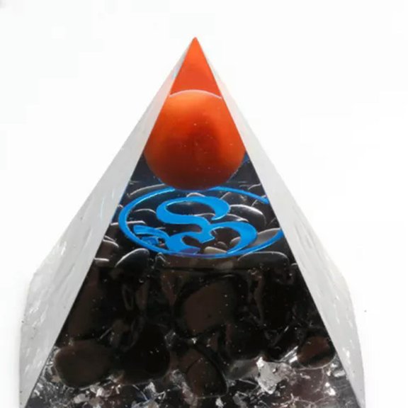 MATROOY Handmade Amethyst Crystal Sphere Orgonite Pyramid Kyanite Stone Reiki Chakra New-Obsidian 2