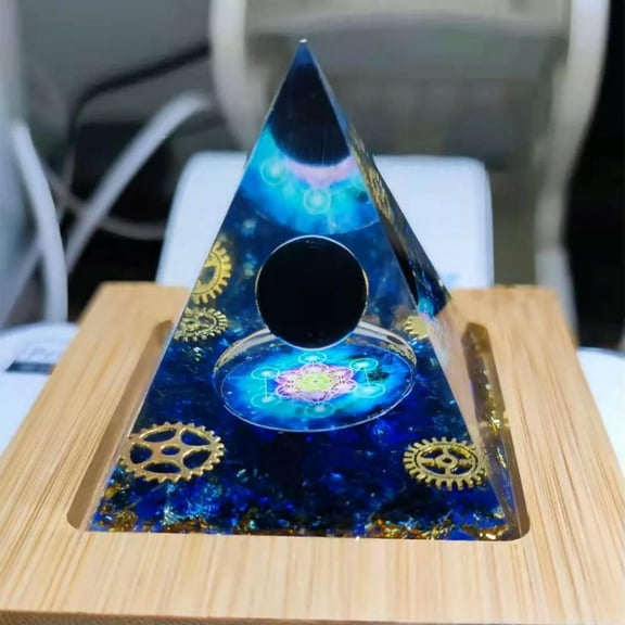 MATROOY Handmade Orgonite Pyramid Obsidian Crystal Sphere Night light Quartz Healing