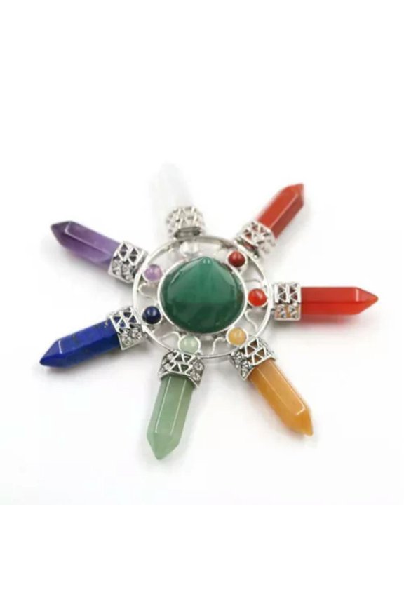 Healing Crystal Point Pyramid Energy Generator 7 Chakra Stones Reiki Gemstone-Aventurine